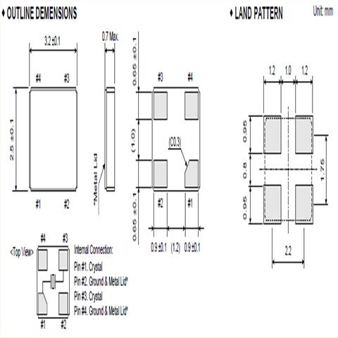 大河晶振,四腳貼片晶振,FCX-04C晶振