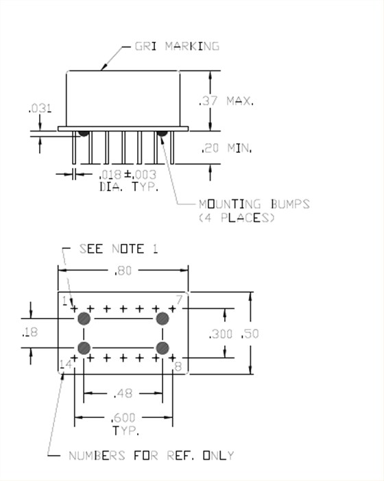 t1300 20.32 x 12.70 TCXO