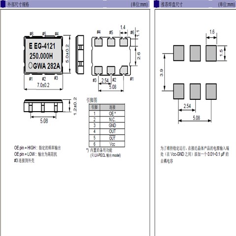 EPSON晶振,EG-4121CA晶振,EG-4101CA晶振,貼片有源晶振,EG-4101CA 156.2500M-LGWAL