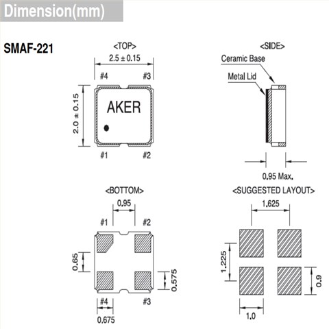 安基晶振,普通有源晶振,SMAF-221振蕩器