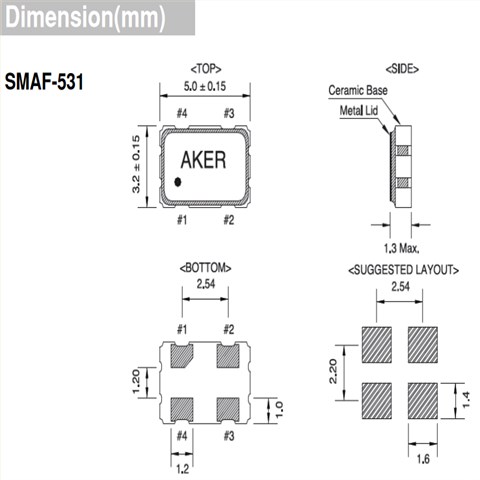 安基晶振,SMD晶振,SMAF-531石英晶體振蕩器