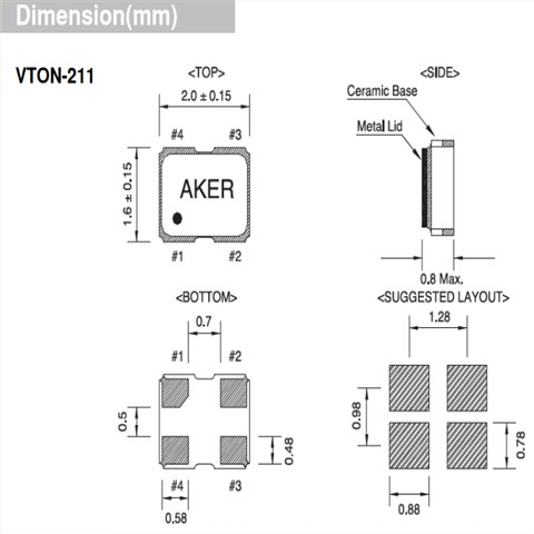 安基晶振,壓控溫補晶振,VTON-211振蕩器
