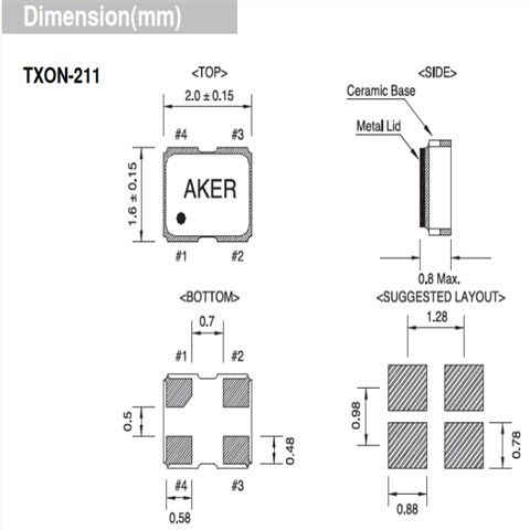 安基晶振,溫補晶體振蕩器,TXON-211晶振