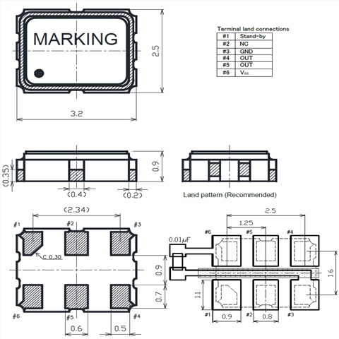 日本NDK差分晶振,NP3225SA-100MHZ-NSC5189A,6G放大器晶振