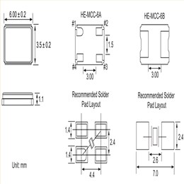 HE-MCC-6B-26.000F-18M-30PPM 6G通訊晶振 HEC無源晶體