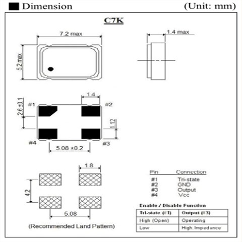 ITTI輕薄型晶振,C7KC20-32.768-15-3.3V,儀器儀表設備6G晶振