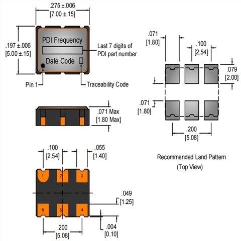 威爾威LVDS晶振,LV7-T-52000X-M-C-B-3-R-X,52MHZ,7050mm