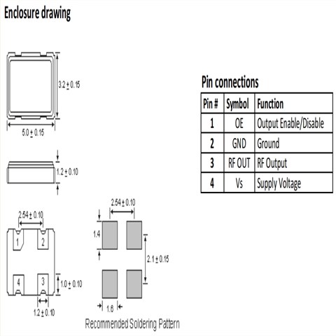 AXTAL時鐘振蕩器,AXE5032P-50-25-0C-133.000MHz,5032mm,AXE5032P系列,HCMOS