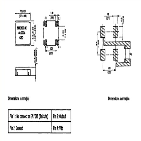 SMD100.3C(E/D)-12.000MHz,SMD100.3系列,7050mm,12MHZ,GED數字設備晶振
