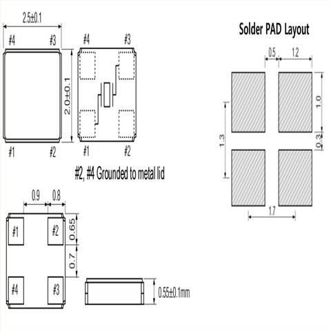 SX-22系列,新松蜂窩電話晶振,SX-22-20-20HZ-32.000MHz-10pF,2520mm,32MHZ