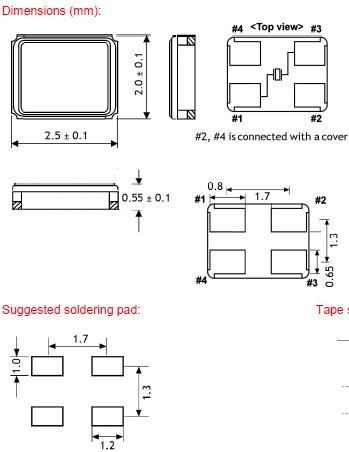 KX&ndash;6晶振,2520封裝水晶振子,高端石英晶體諧振器