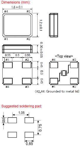KX&ndash;4晶振,微型水晶振子,1612石英晶體
