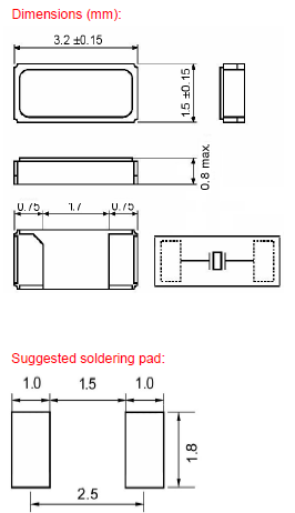 KX&ndash;327NHT晶振,3215尺寸KHZ晶振,低頻音叉石英晶體