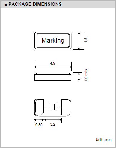 CS52晶振,兩觸腳貼片晶振高精度無源石英晶體