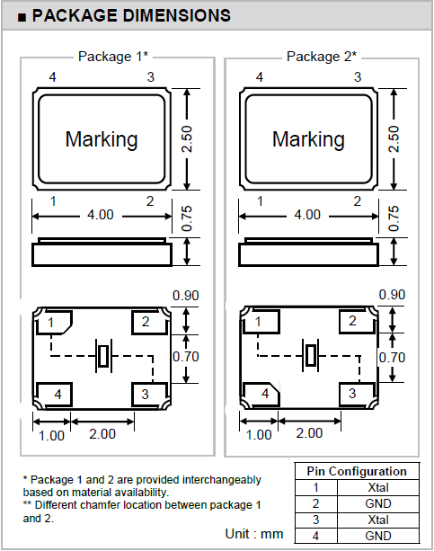 CS42晶振,小型4025mm封裝晶振,耐振型無(wú)源石英晶振