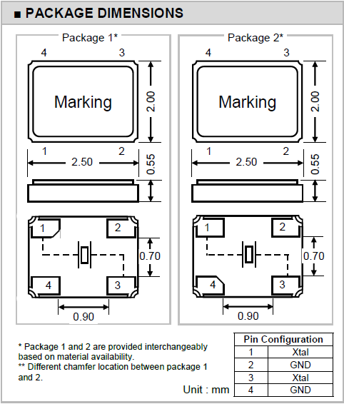 CS22晶振,2520mm無源貼片晶振,美國進口SMD晶振