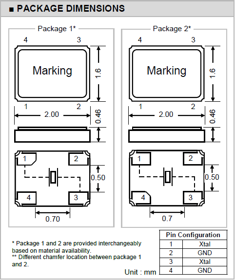 CS21晶振,貼裝型2016石英晶振,無鉛環(huán)保貼片晶振