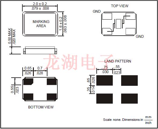 RUBYQUARTZ高質量晶體,R2016無源貼片晶振,R2016-20.000-10-2050-TR諧振器